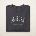 Ashburn Chicago Embroidered Crewneck — White Thread on Dark Heather