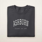 Ashburn Chicago Embroidered Crewneck — White Thread on Dark Heather