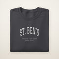 St. Ben's Chicago Home 2026 Embroidered Crewneck — White Thread on Dark Heather