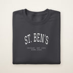 St. Ben's Chicago Home 2026 Embroidered Crewneck — White Thread on Dark Heather