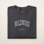 Wildwood Chicago Home 2026 Embroidered Crewneck — White Thread on Dark Heather