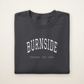 Burnside Chicago Embroidered Crewneck — White Thread on Dark Heather