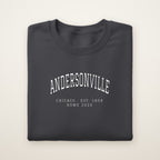 Andersonville Chicago Home 2026 Embroidered Crewneck — White Thread on Dark Heather