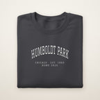 Humboldt Park Chicago Home 2026 Embroidered Crewneck — White Thread on Dark Heather