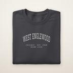 West Englewood Chicago Home 2026 Embroidered Crewneck — White Thread on Dark Heather