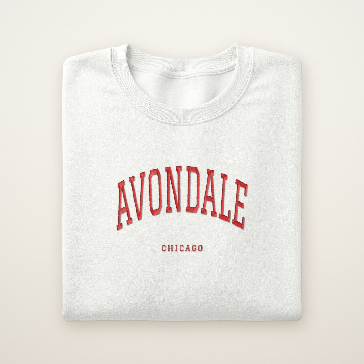 Avondale Chicago Embroidered Crewneck — Red Thread
