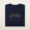 River North Chicago Embroidered Crewneck — Gold Thread