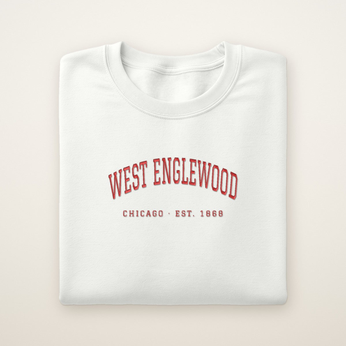 West Englewood Chicago Embroidered Crewneck — Red Thread