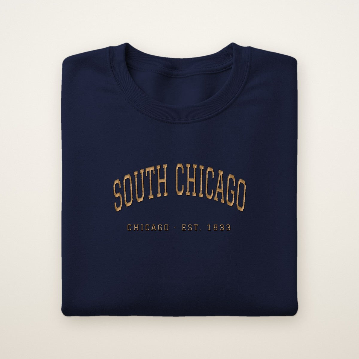 South Chicago Chicago Embroidered Crewneck — Gold Thread