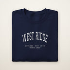 West Ridge Chicago Home 2026 Embroidered Crewneck — White Thread