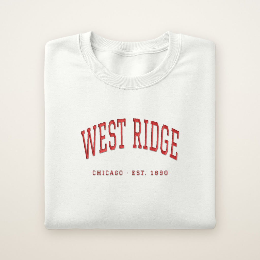 West Ridge Chicago Embroidered Crewneck — Red Thread
