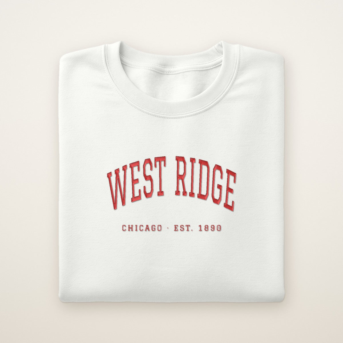 West Ridge Chicago Embroidered Crewneck — Red Thread