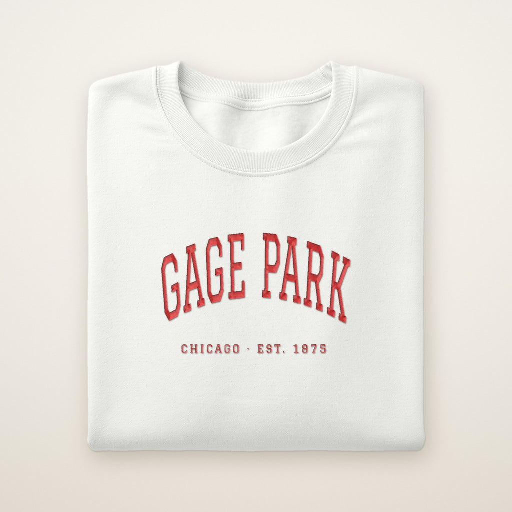 Gage Park Chicago Embroidered Crewneck — Red Thread