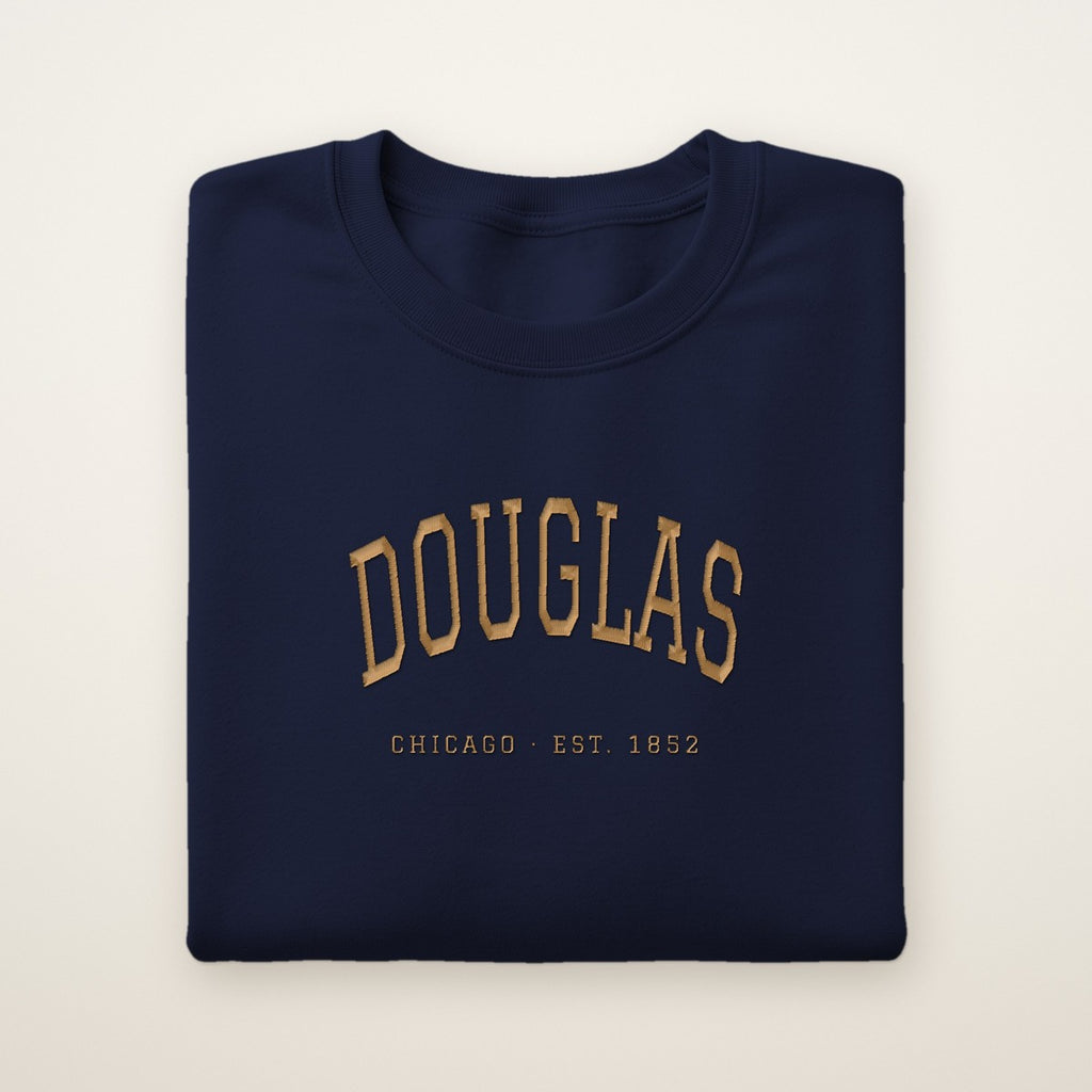 Douglas Chicago Embroidered Crewneck — Gold Thread