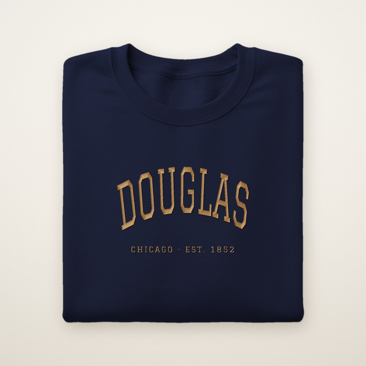Douglas Chicago Embroidered Crewneck — Gold Thread