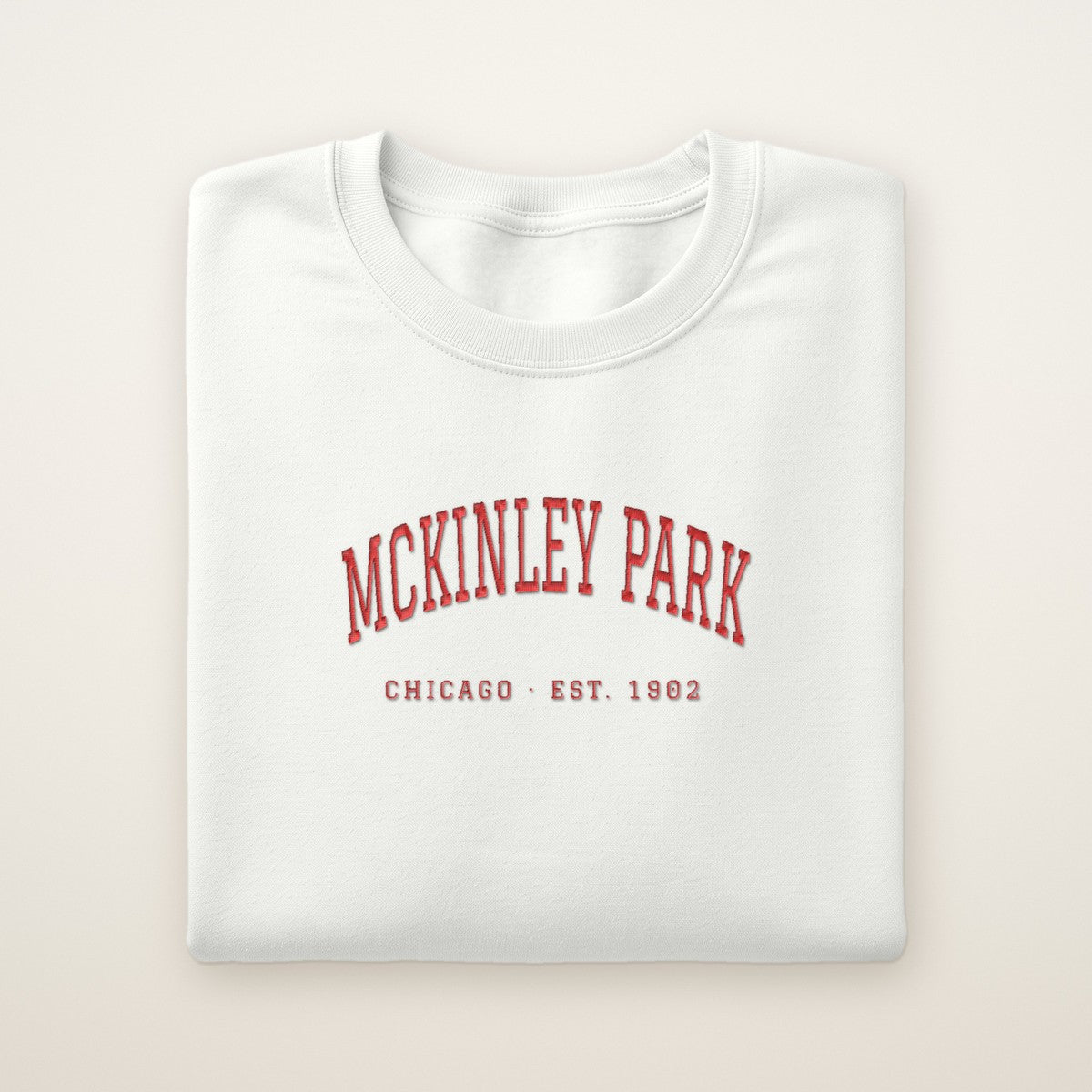 McKinley Park Chicago Embroidered Crewneck — Red Thread