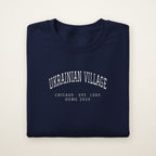 Ukrainian Village Chicago Home 2026 Embroidered Crewneck — White Thread