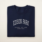 Edison Park Chicago Home 2026 Embroidered Crewneck — White Thread