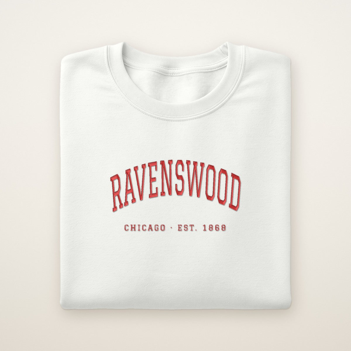 Ravenswood Chicago Embroidered Crewneck — Red Thread