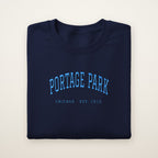 Portage Park Chicago Embroidered Crewneck — Sky Blue Thread