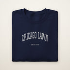 Chicago Lawn Chicago Embroidered Crewneck — White Thread