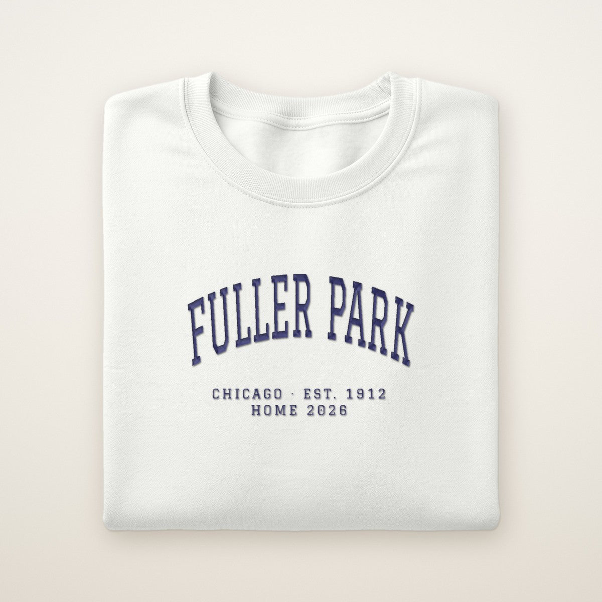 Fuller Park Chicago Home 2026 Embroidered Crewneck — Navy Thread