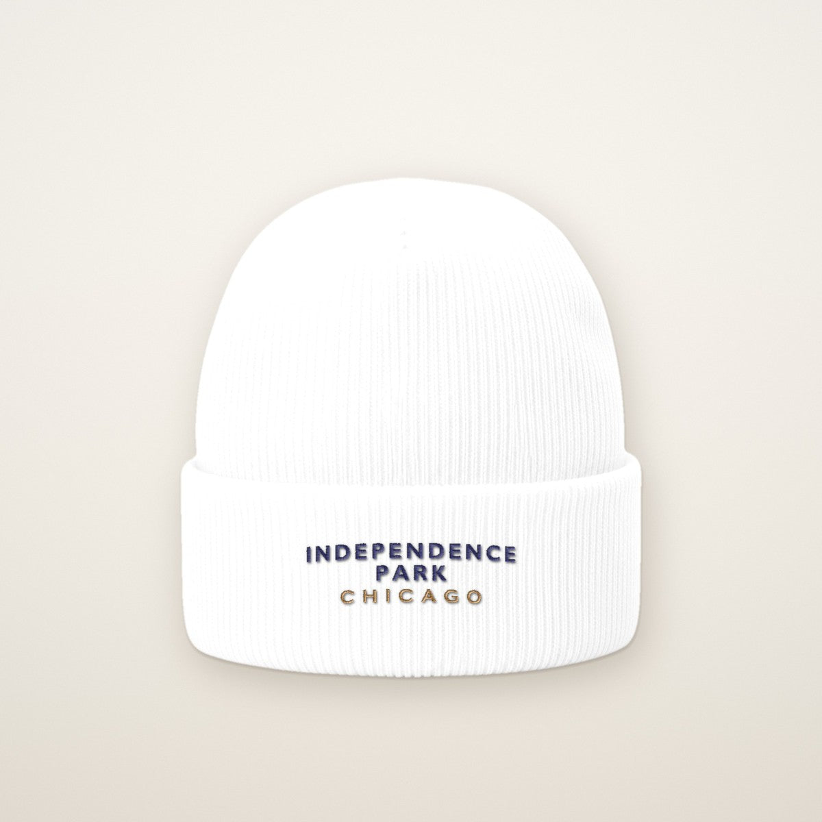 Independence Park Chicago Embroidered Cuffed Beanie — Navy Thread