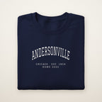 Andersonville Chicago Home 2026 Embroidered Crewneck — White Thread