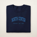 North Center Chicago Embroidered Crewneck — Sky Blue Thread