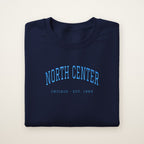 North Center Chicago Embroidered Crewneck — Sky Blue Thread