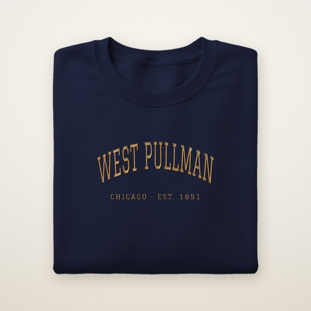 West Pullman Chicago Embroidered Crewneck — Gold Thread