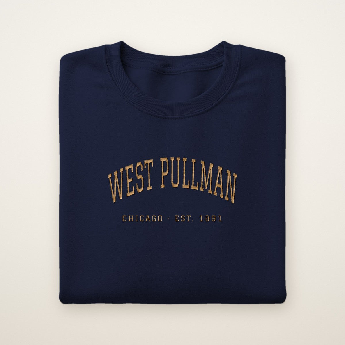 West Pullman Chicago Embroidered Crewneck — Gold Thread