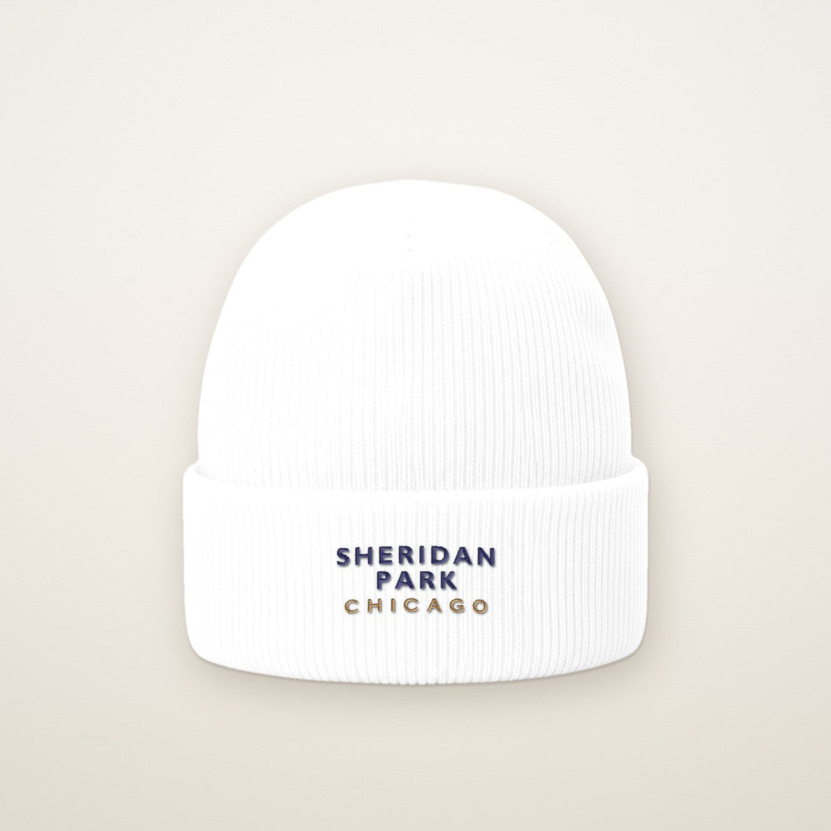 Sheridan Park Chicago Embroidered Cuffed Beanie — Navy Thread