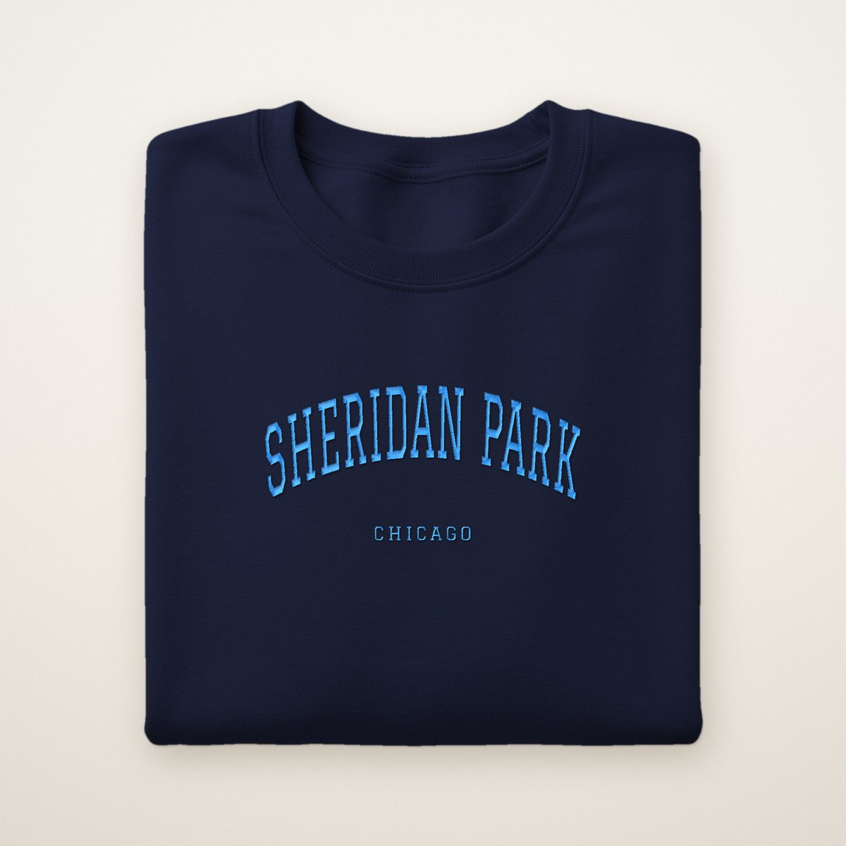 Sheridan Park Chicago Embroidered Crewneck — Sky Blue Thread