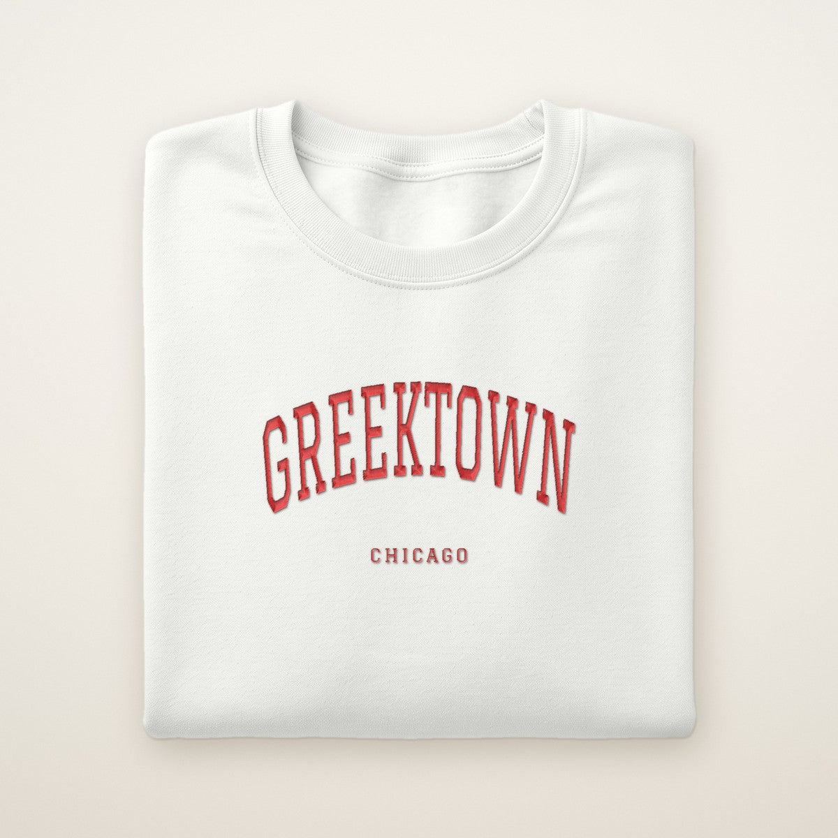 Greektown Chicago Embroidered Crewneck — Red Thread