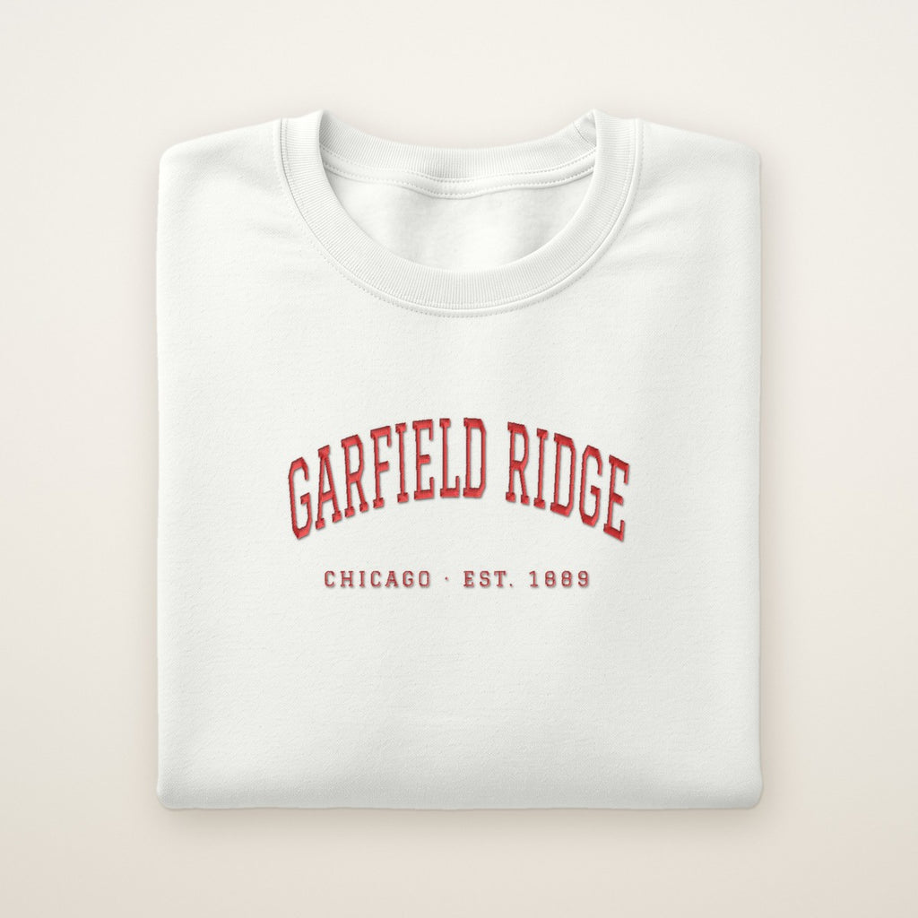 Garfield Ridge Chicago Embroidered Crewneck — Red Thread