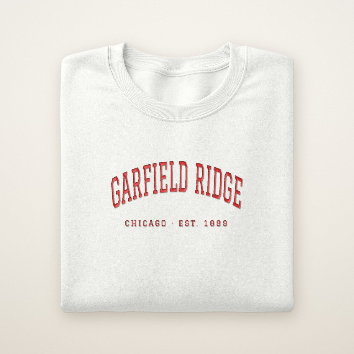 Garfield Ridge Chicago Embroidered Crewneck — Red Thread