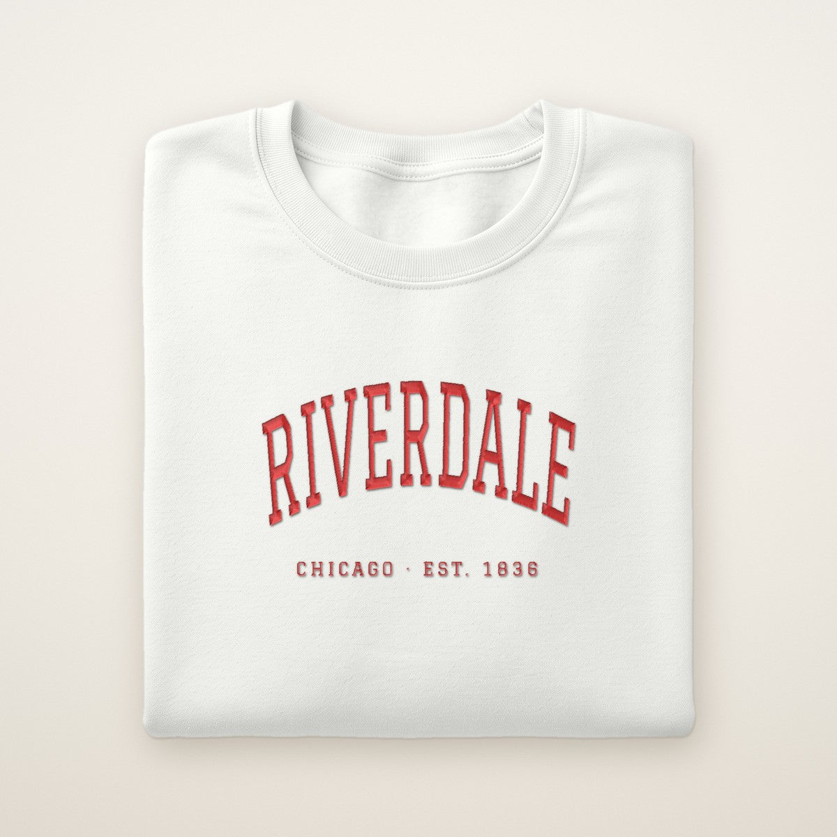 Riverdale Chicago Embroidered Crewneck — Red Thread