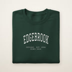 Edgebrook Chicago Home 2026 Embroidered Crewneck — White Thread on Forest Green