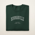 Bowmanville Chicago Home 2026 Embroidered Crewneck — White Thread on Forest Green