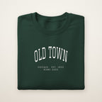 Old Town Chicago Home 2026 Embroidered Crewneck — White Thread on Forest Green