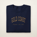 Gold Coast Chicago embroidered crewneck sweatshirt, Navy, gold embroidery