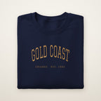 Gold Coast Chicago embroidered crewneck sweatshirt, Navy, gold embroidery