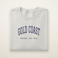 Gold Coast Chicago embroidered crewneck sweatshirt, Ash, navy embroidery