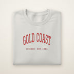 Gold Coast Chicago embroidered crewneck sweatshirt, Ash, red embroidery