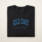 Gold Coast Chicago embroidered crewneck sweatshirt, Black, sky blue embroidery
