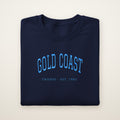 Gold Coast Chicago embroidered crewneck sweatshirt, Navy, sky blue embroidery