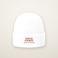 Gold Coast Chicago Embroidered Cuffed Beanie, Red Thread, front view