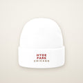 Hyde Park Chicago Embroidered Cuffed Beanie, Red Thread, front view