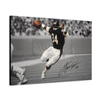 Walter Payton #34 Sweetness canvas wall art, angled view showing the gallery-wrapped edge